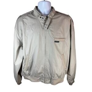 Vintage Members Only Jacket Mens XL Beige Bomber Cafe Racer Iconic 90s